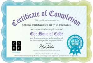 Certyfikat Godzina Kodowania dla Siódemki