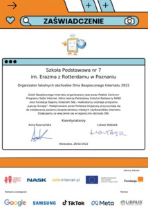 Dzień Bezpiecznego Internetu - zaświadczenie