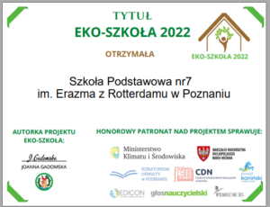 Dyplom EKO-SZKOŁA 2022