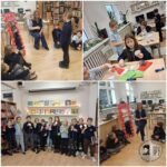 Dzieci w bibliotece angażują się w zajęcia grupowe, rękodzieło i opowiadanie historii w obecności osoby dorosłej.