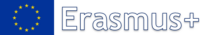 Napis Erasmus+ z flagą UE.