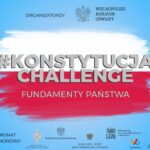 Grafika promocyjna akcji #KONSTYTUCJA CHALLENGE, przedstawiająca polskie symbole narodowe i logo.